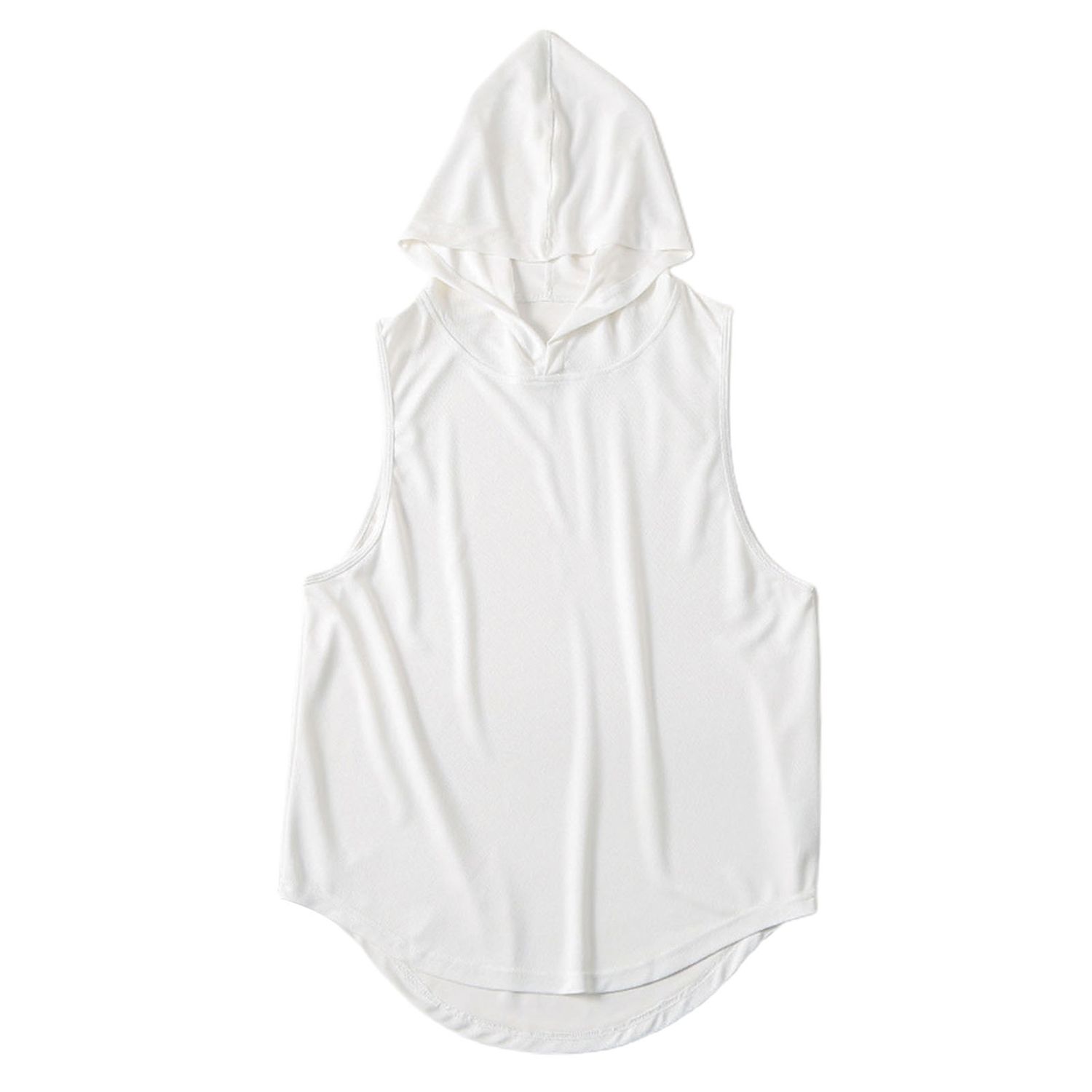 Men Shirt Round Neck Breathable Loose Summer Hooded Undershirt for Vacation