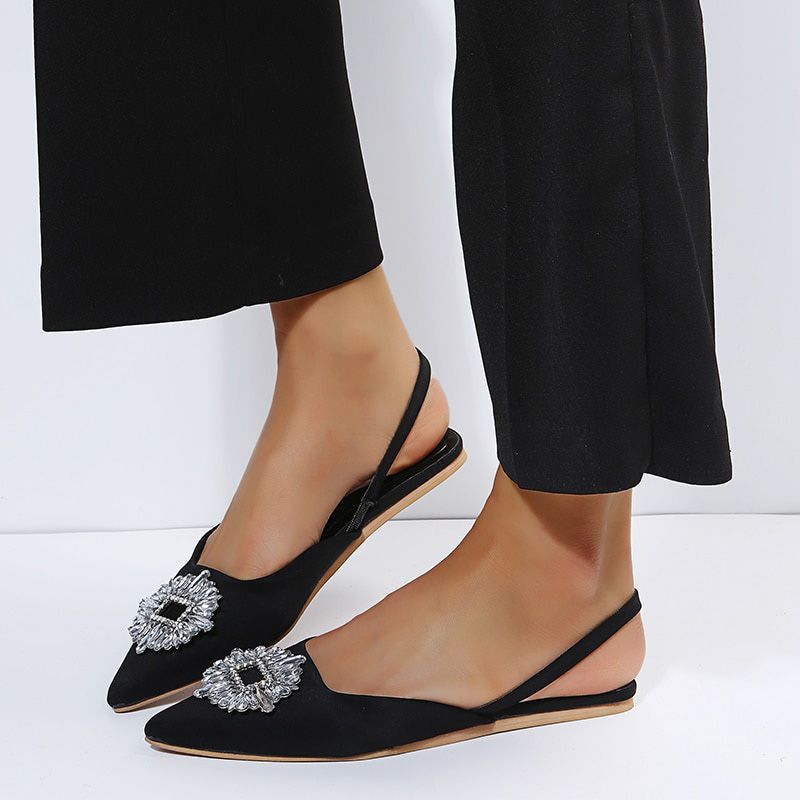 Plus Size Summer Weave Women Flat Heel Sandal Rhinestone Gladiator Outdoor Party Slides Ladies Sandals Sandalias
