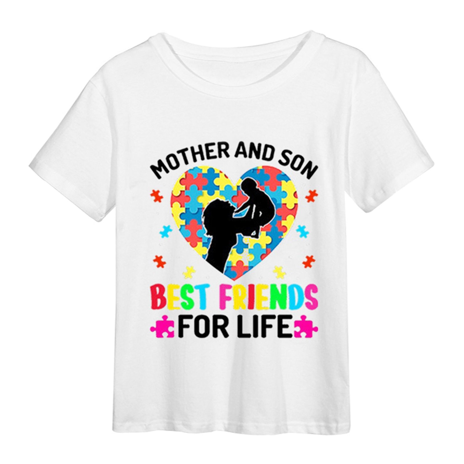 Women Tee Top Add Atmospheres O-neck Mother Day Women Pullover