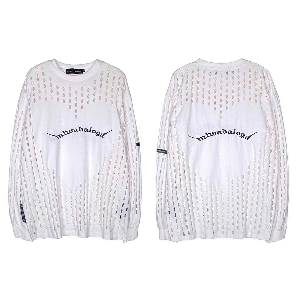 UNCLEDONJM Graphic tees Damaged vintage Hop Long sleeve t shirt oversized t shirt Streetwear Harajuku Summer Tees