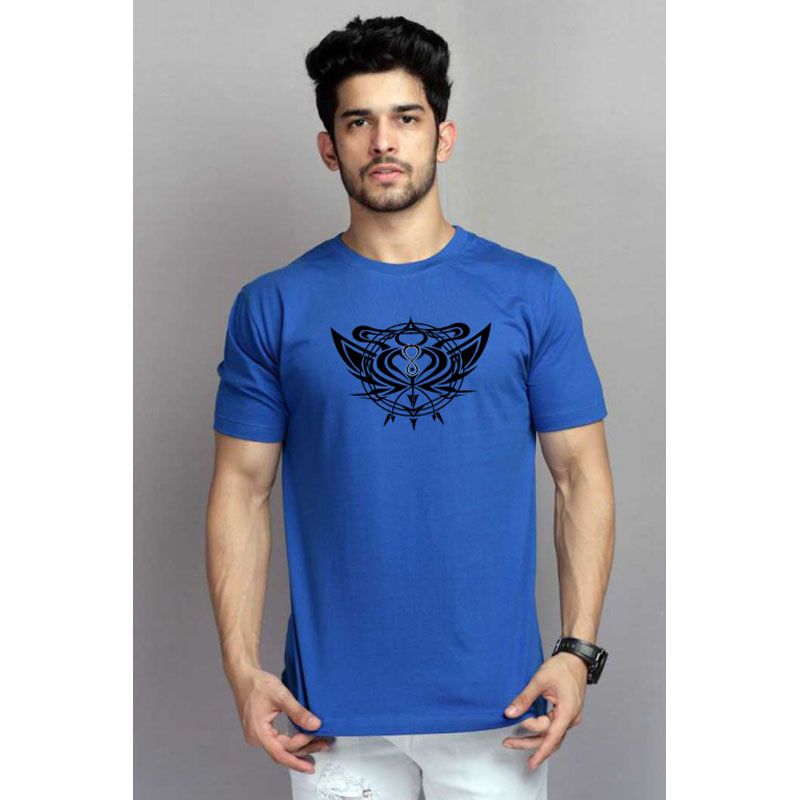 PTS-01-J Purple Stylish Printed Slim Fit T-Shirt for Men