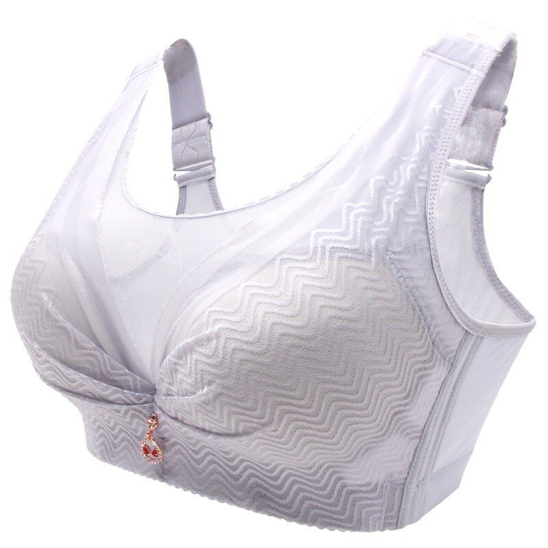 Thin cotton cup with padded underwear Super large code  lace No Ring Fat MM Gathering women bra seedless big size bra