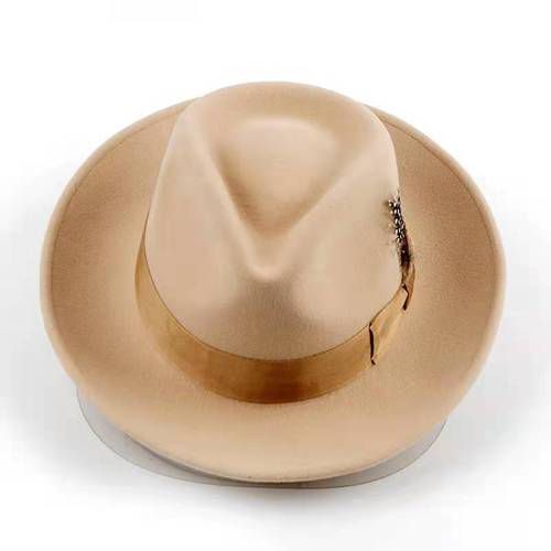 X4015  Uni Wool Fedora Hat Wide Band Felt Wool Fedora Hat  Allmatch Woolen Felt Hat Wedding Fedora Hats