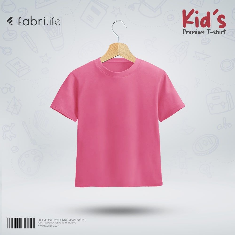 Fabrilife Kids Premium Blank T-shirt - Deep Pink