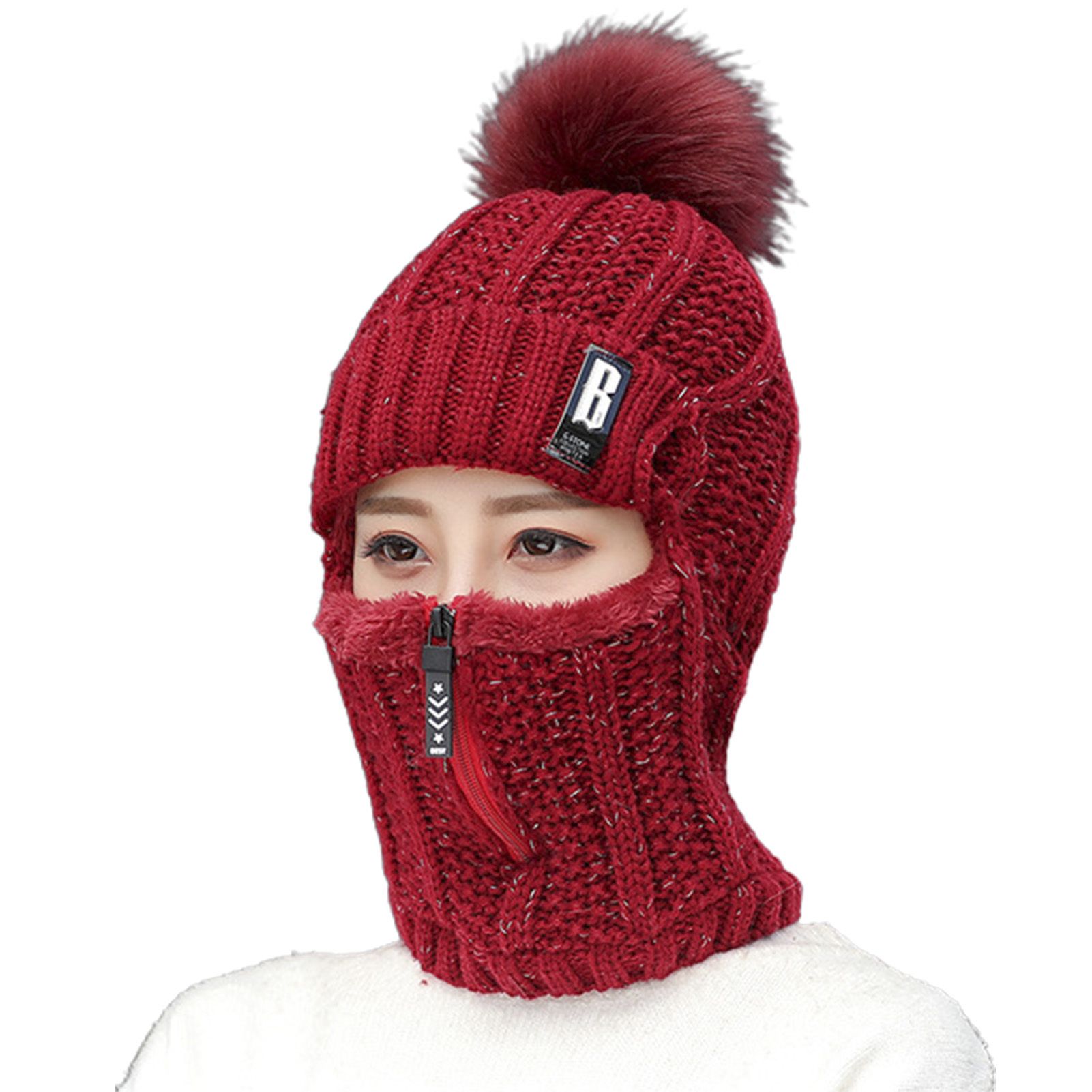 Knitted Hat Skin-friendly Windproof Woolen Yarn Anti-fade No Brim Knitted Hat for Women