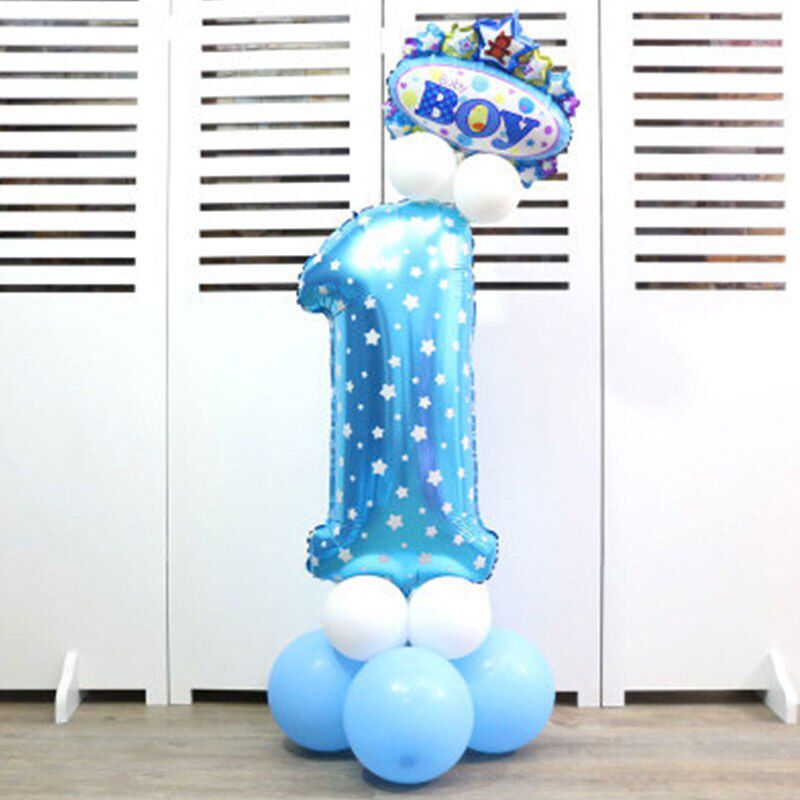 32-inch Digital Balloon Children's Birthday Cartoon Inflatable Children Birthday Party Decoration Party Hat Column Balloon Toy