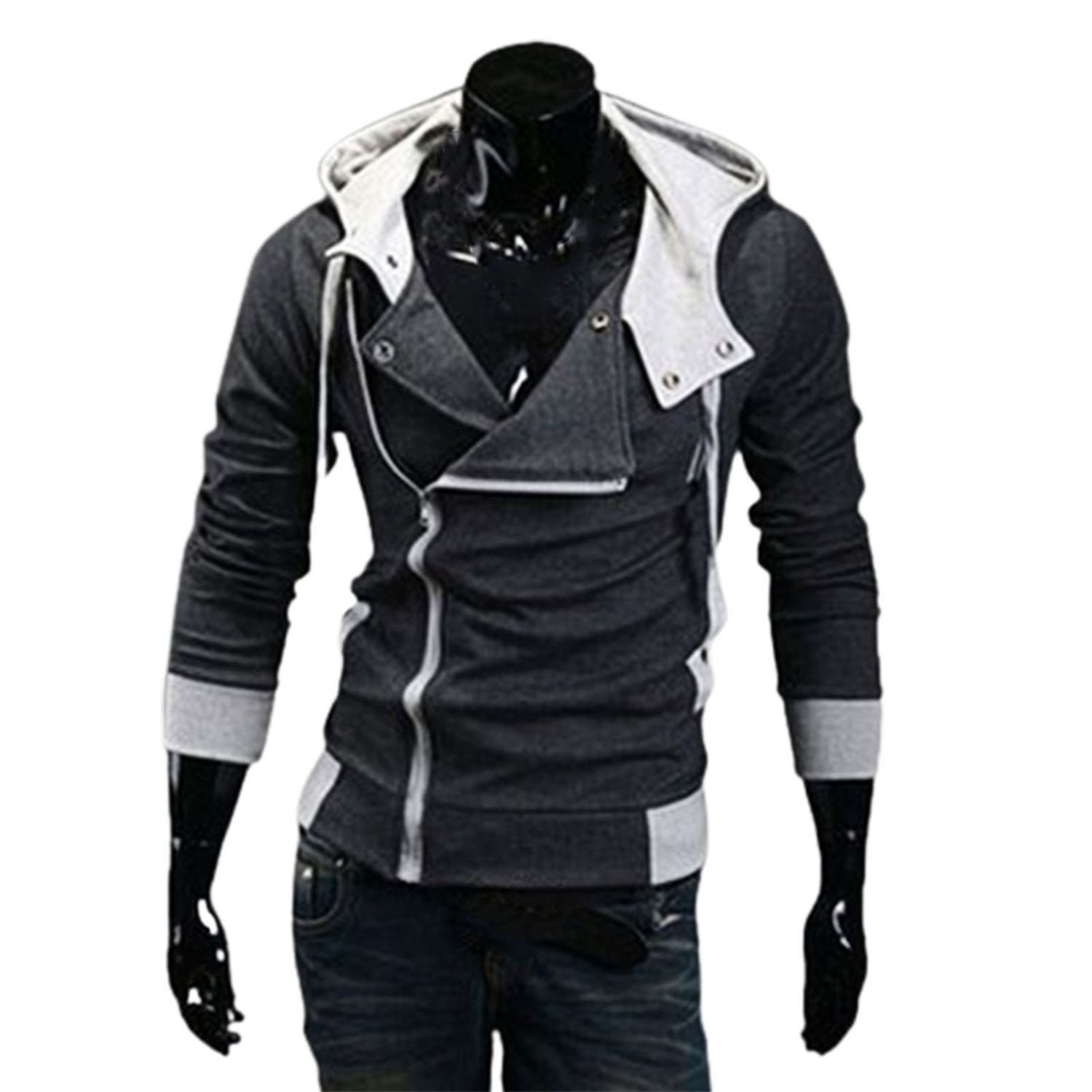 Winter Jacket Slim Elastic Cuff Men Jacket with Hat