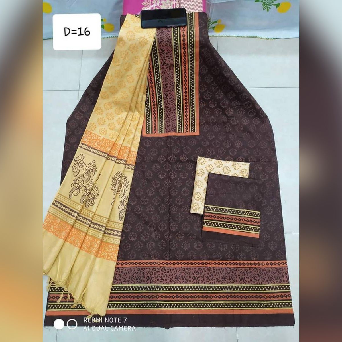 New Unstitched High Quality Cotton Block Print (Three Piece) For Women