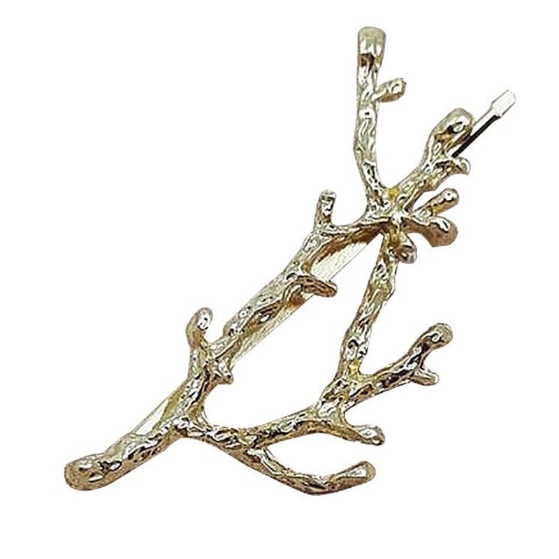 1Pcs Girls's Beauty Fashion Metal Leaf Shape Hair Clip Barrettes Crystal Pearl Hairpin Barrette Feather Hair Hair Styling Tool