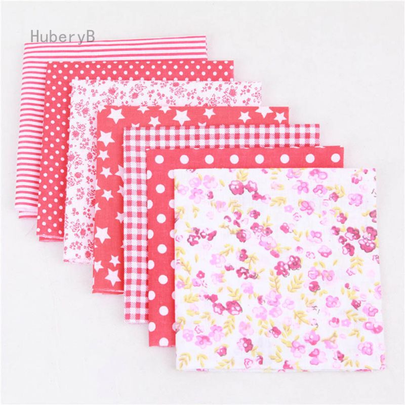 【BestGO】7pcs DIY Assorted Pattern Floral Printed Patchwork Cotton Fabric Cloth Crafts dle Sewing Quilting 25x25cmFabric