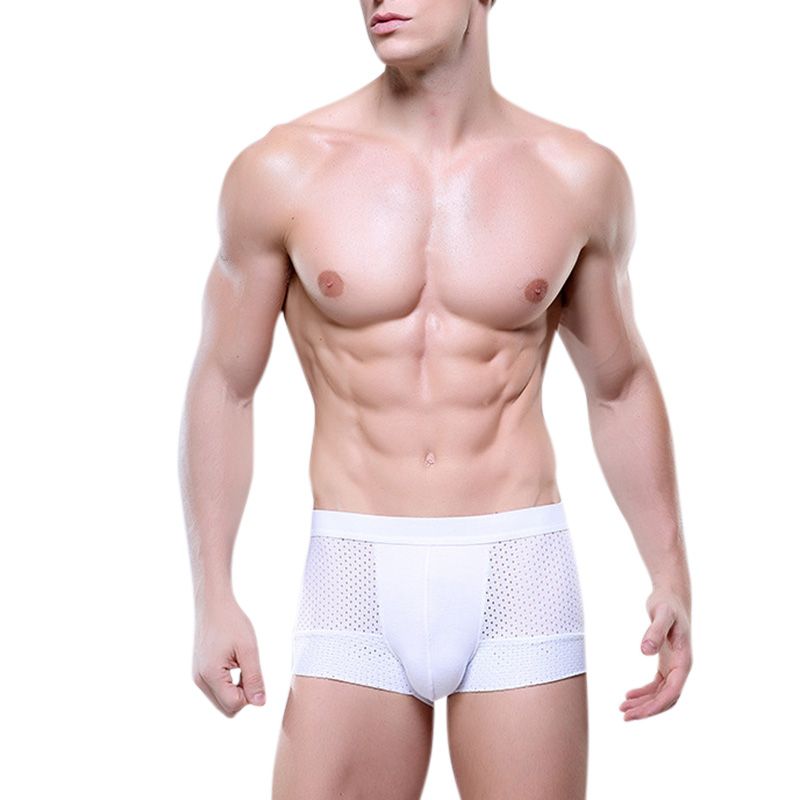 Yfashion Men  Hollow Underpants Soft Boxer Breathable Underwear Short Pants
