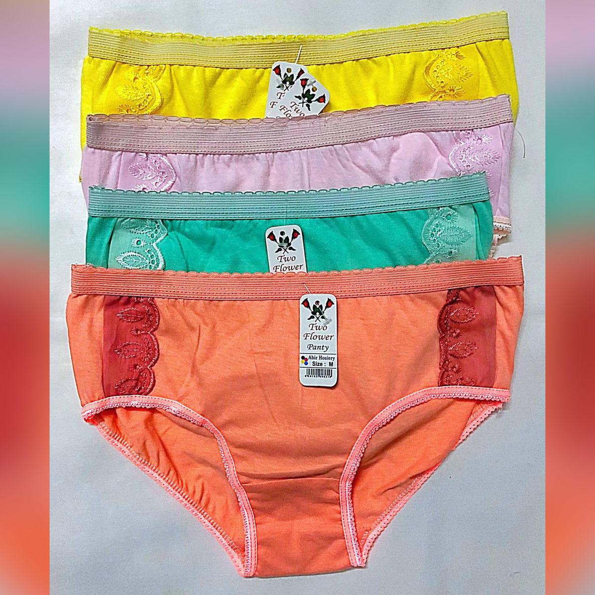 Ladies Underwear Full Cotton Breathable Multicolor Womans Knickers Panty - (4 Pack )