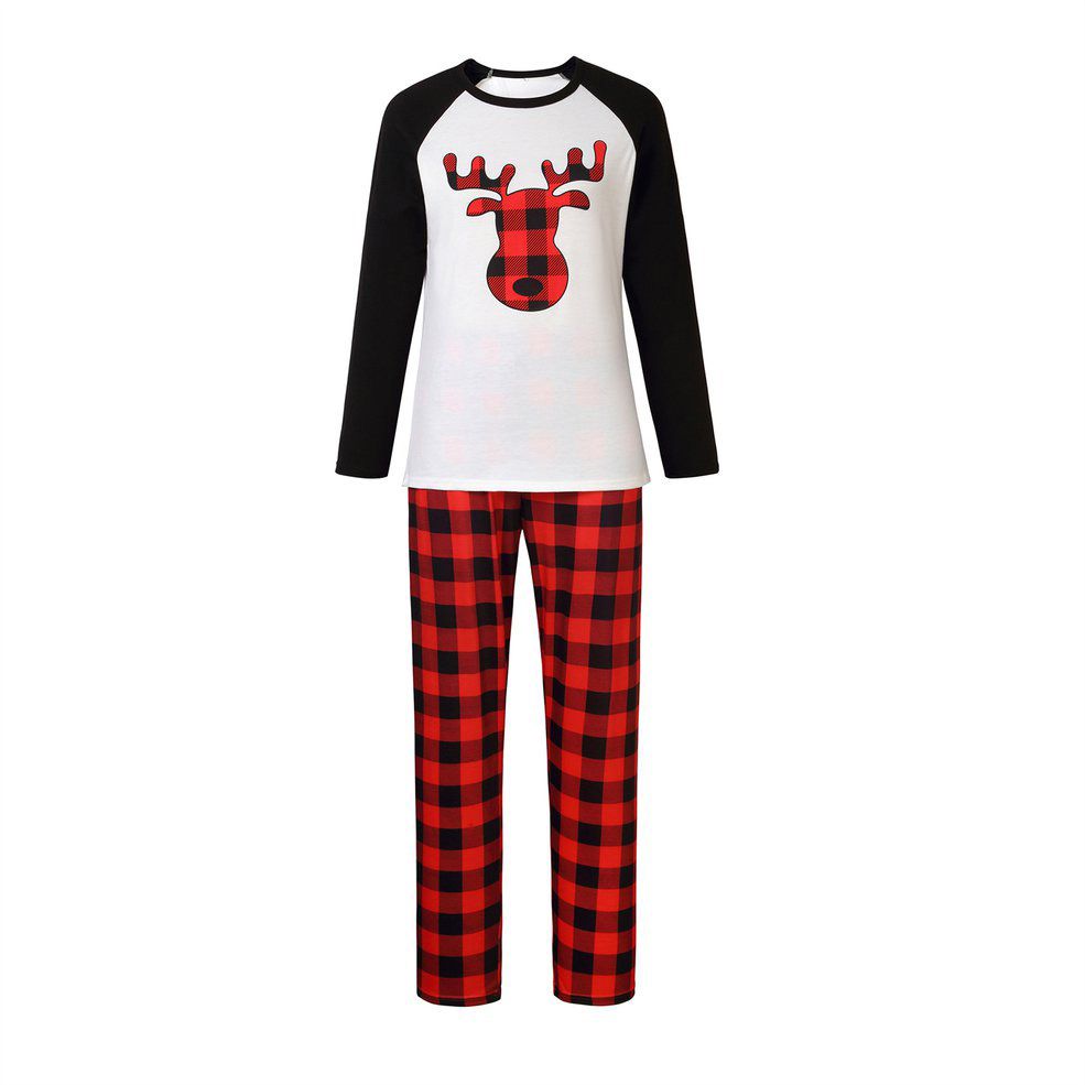 Pajamas Set Autumn And Winter Suit Christmas Elk Print Home Wear Pajamas