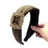 Fashion Women Rectangle Rhinestone Inlaid Hair Hoop Wide Headwear Hair cessory