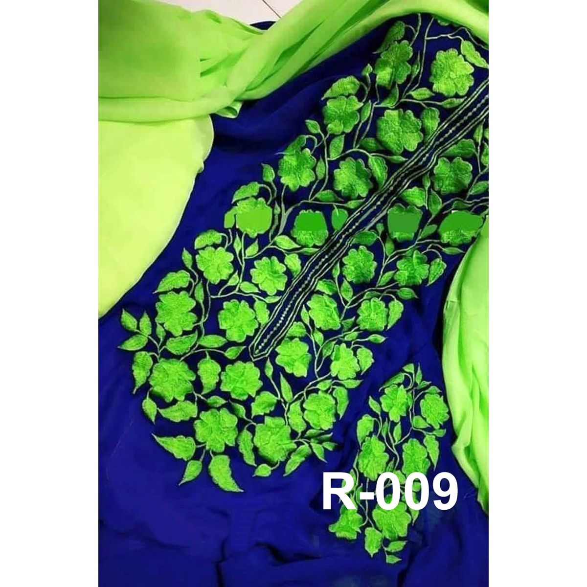 Blue Color Unstitched Georgette Salwar Kameez for Women