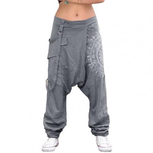 Women Low Rise Drop Crotch Retro Print Saggy Baggy Trousers Loose Harem Pants Women Saggy Baggy Trousers Loose Harem Pants Hot