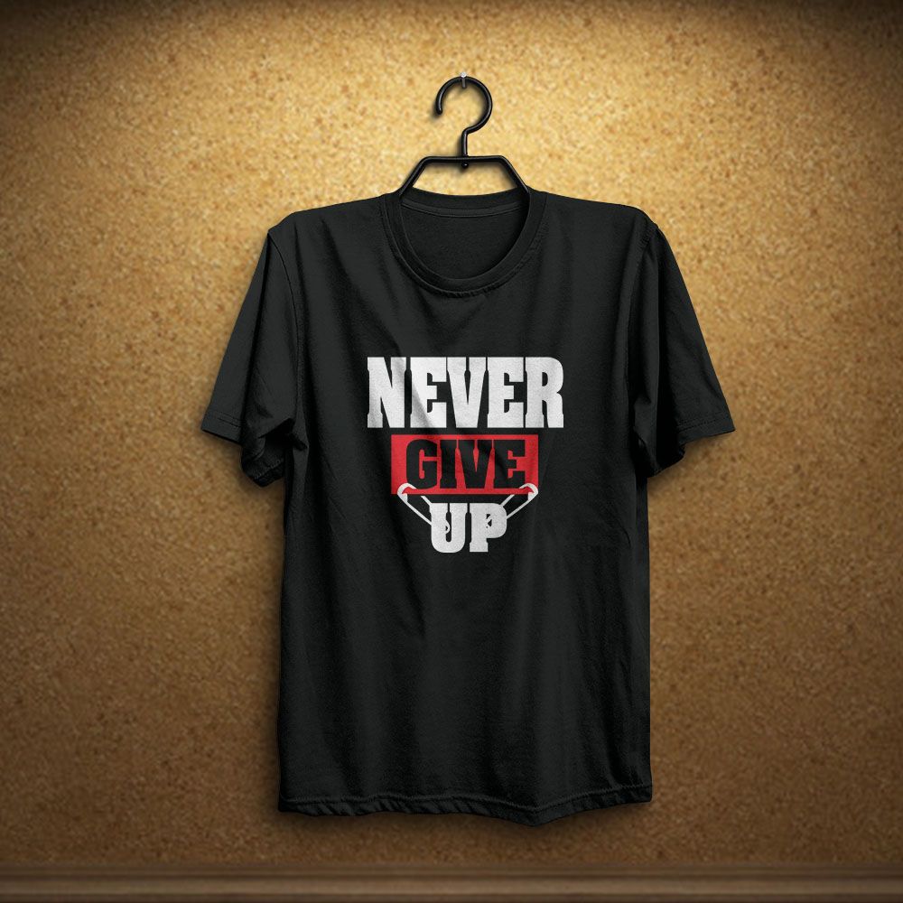 Daraz Buy Naver Give Up Desing / New exclusive design / Stylish and fashionable / Gorgeous colors / High quality / Cotton half sleeve t-shirt for men