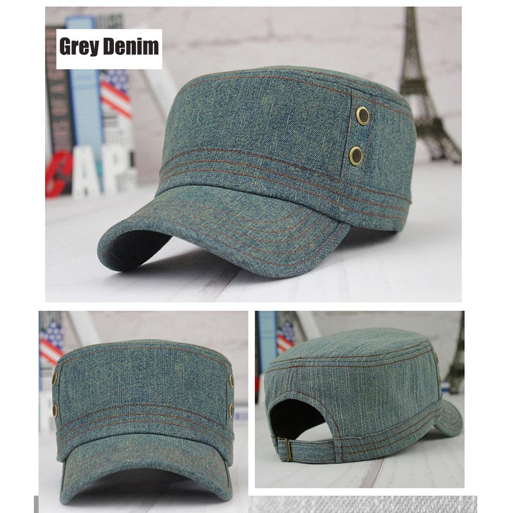 RoxCober Spring summer Leisure cotton Denim hat flat cap beret hat Baseball cap Cowboy Hats Military Hats Adjustable