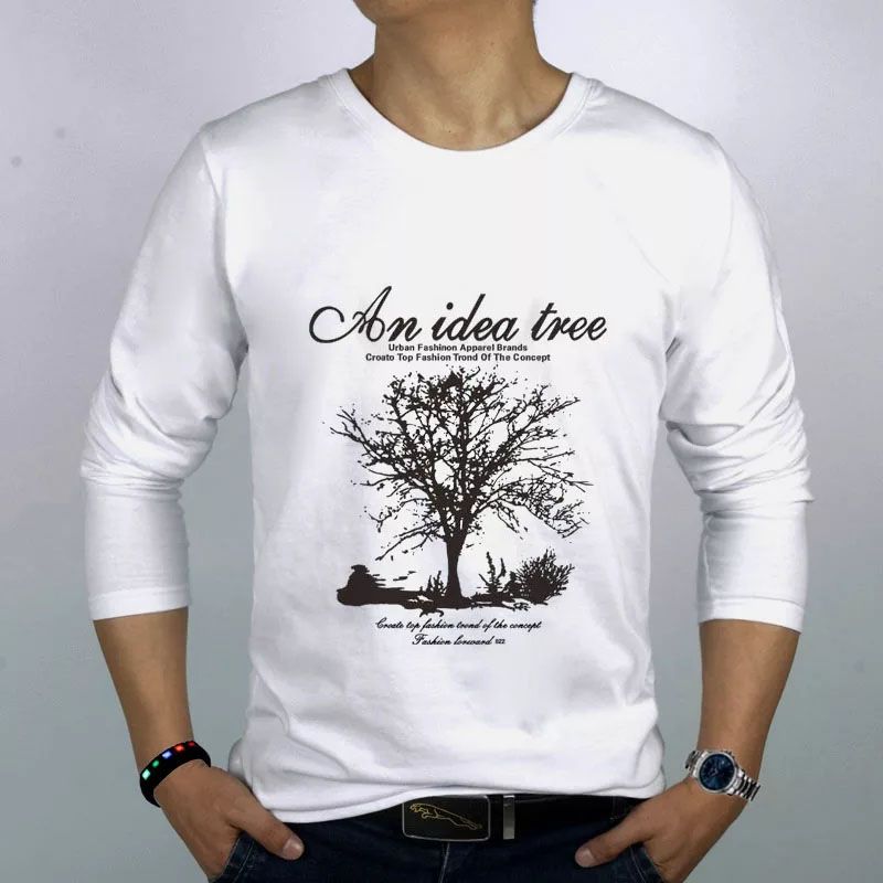 2023 Long Sleeves T-shirt Men Digital Printed Detective Round Hem Tshirt Male T Shirt Fashion Male Streetwear Long Line Shirts - T Shirt For Man