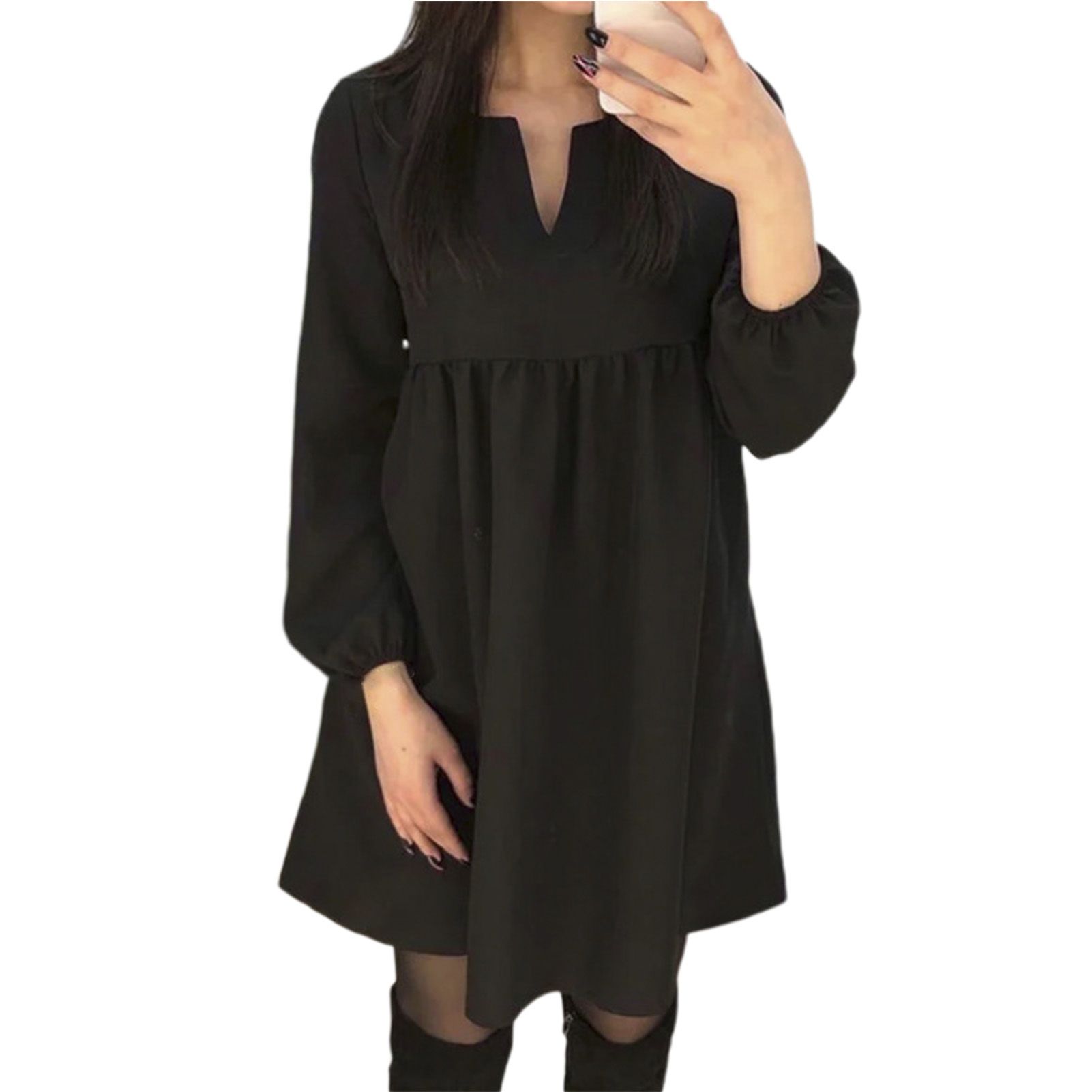 Dress Small V-neck Design Good Skin-touch Ladies Dress