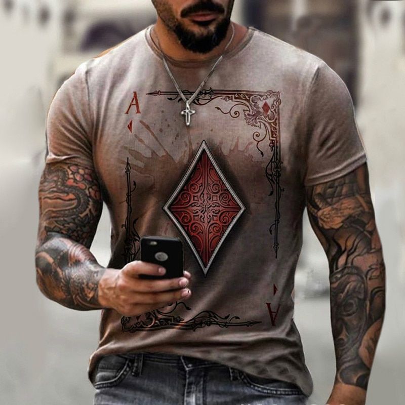 Fashion s Lattice Square A 3D Print Men's T-Shirts Casual O-Neck Short Sleeve Loose Oversized T-Shirt Tops Tees 6XL