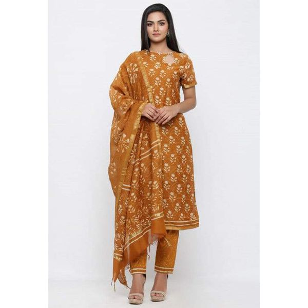 New Gorgeous Unstitched Cotton Screen Printed Salwar Kameez for Women ( সুতি ৩ পিস) By Apan Bazar