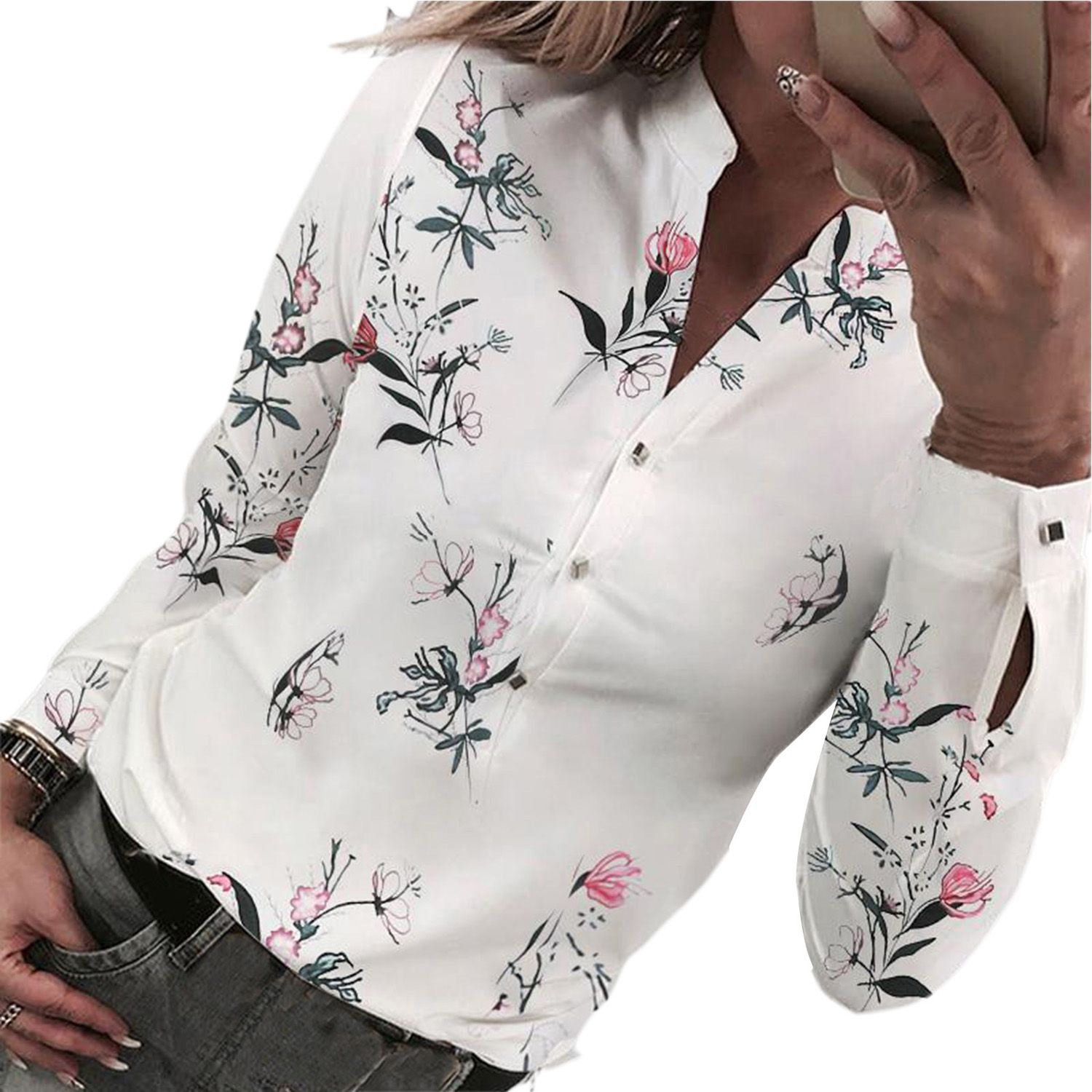 Spring Shirt Multi-style Printing Tament Ladies Shirt