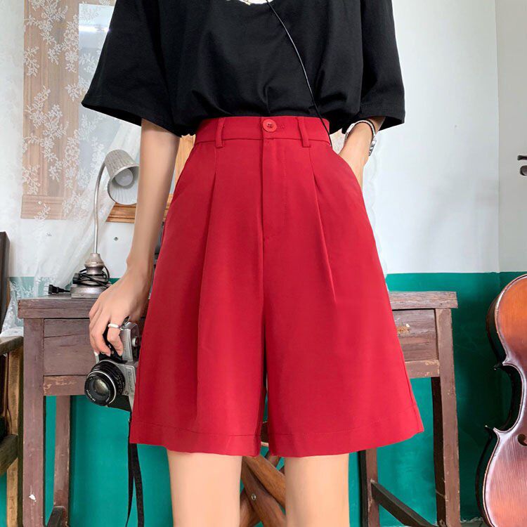 Shorts Women Summer High Waist Solid Plus Size Loose Korean Fashion Leisure Chic Simple All-match Tees Ins Ulzzang New Daily