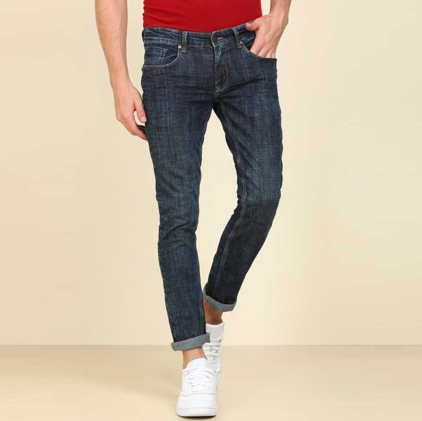 Slim-fit Stretchable Denim Jeans Pant For Men - Deep Blue