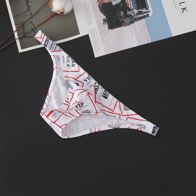 Men's Cotton Briefs U convex Bag Sexy Print  Men's Briefs Comfortable Breathable Quality Male Panties 466