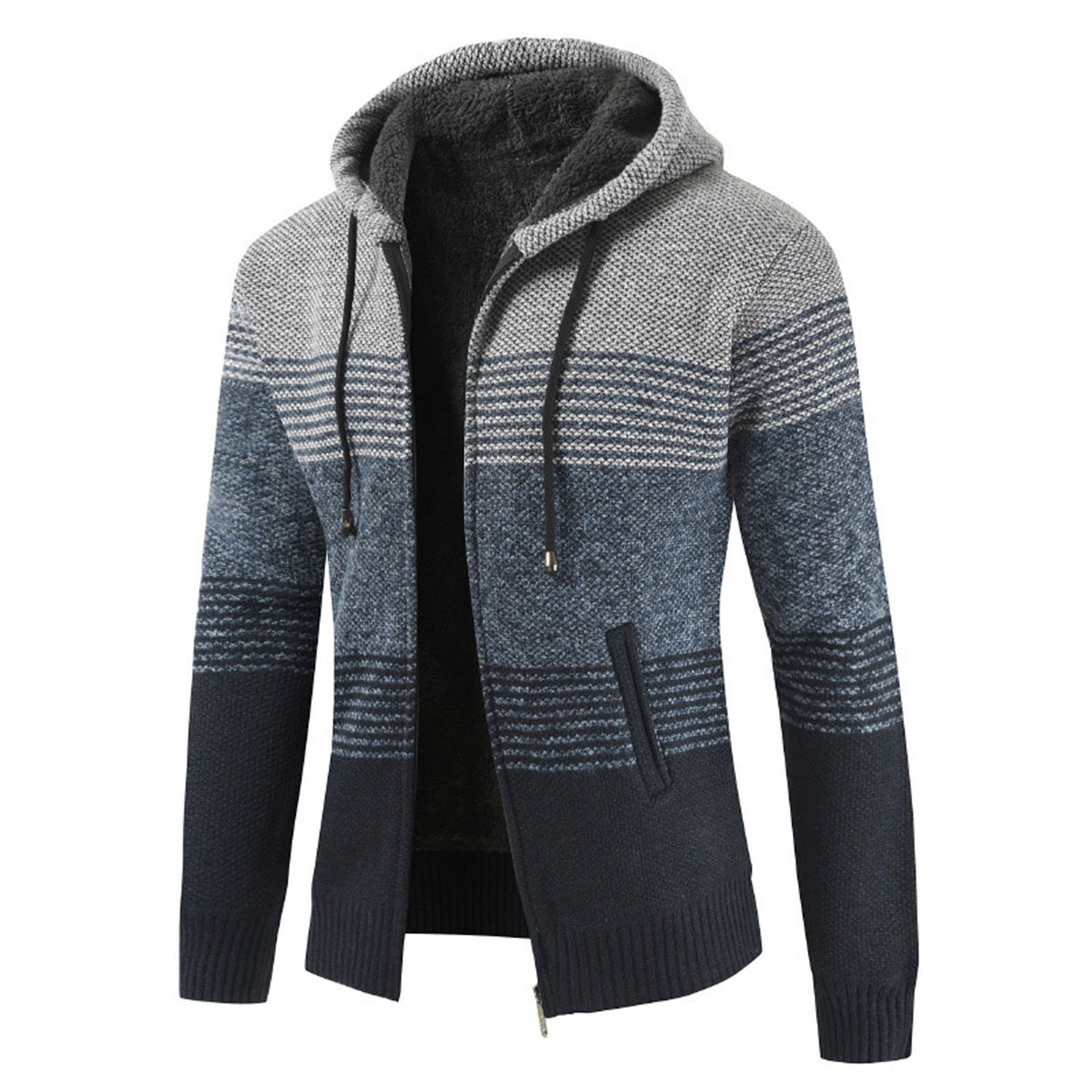 Men Jacket Long Sleeve Hooded Winter Jacket