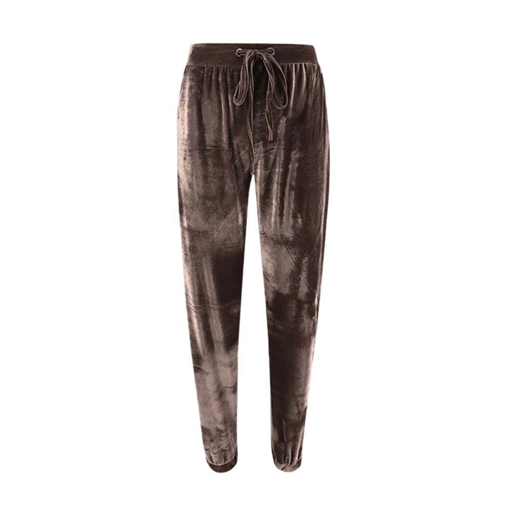 Women Autumn Elastic Waist Slim Tie Foot Casual Pants Fashion Casual Female Slim-fit Tie-leg Loose T