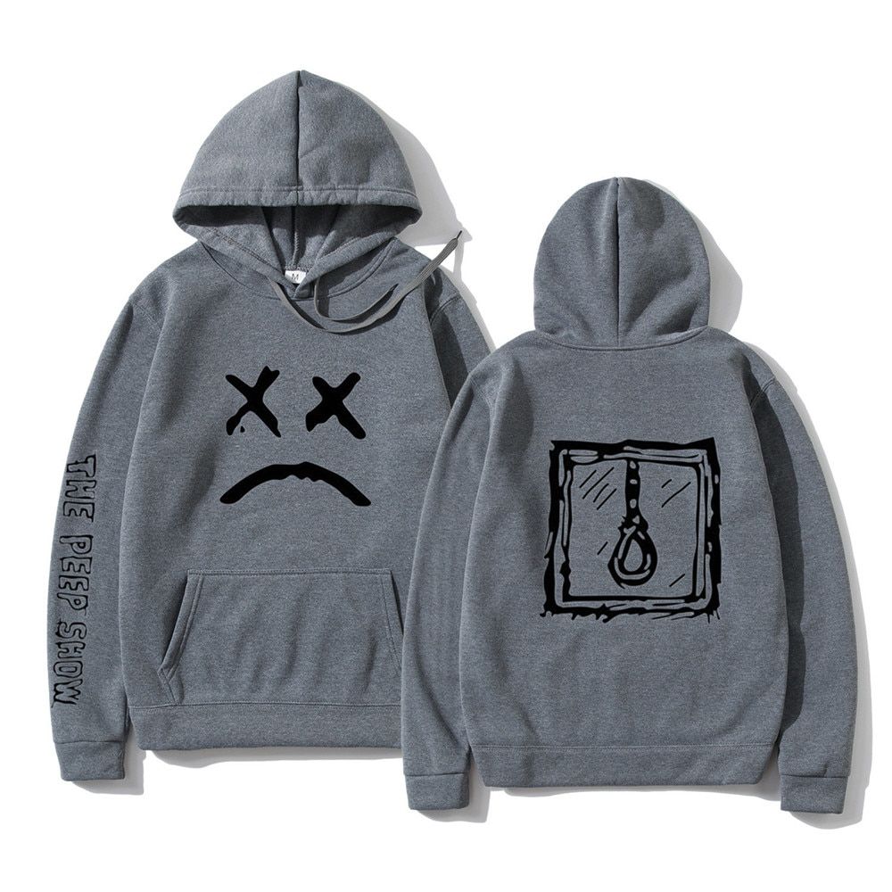 Men Hoodies Lil.Peep Happy Smiling Face Print Autumn Winter Fashion Unisex Couple Pullover Streetwear Sweatshirts Male Sudaderas