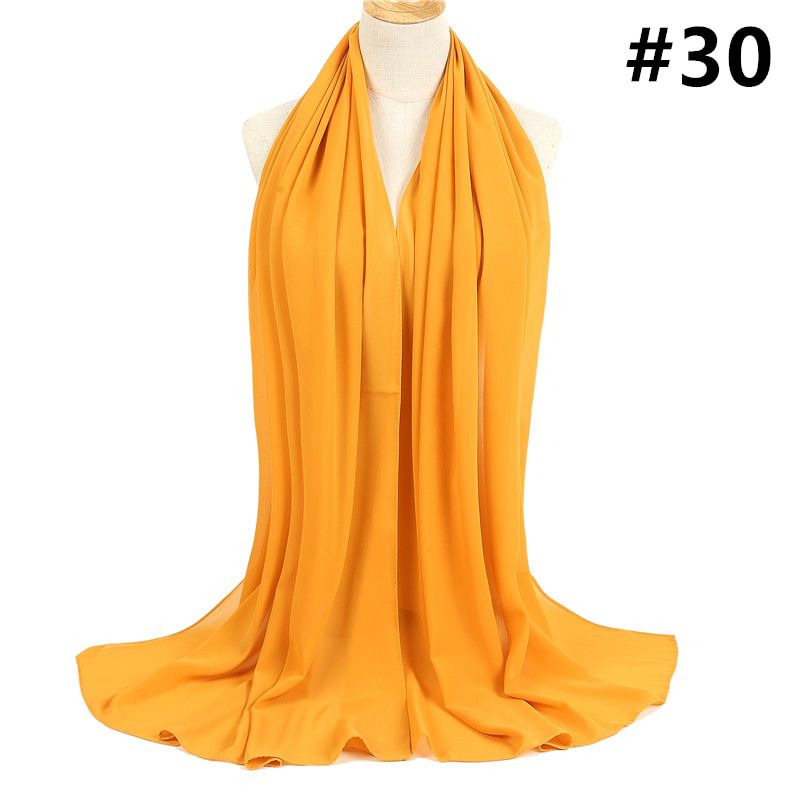 2021 Women Chiffon Scarf Solid Plain Bubble Muslim Hijab Foulard Scarfs Headband Shawls Wraps Soft Silk Feeling Neck Scarves
