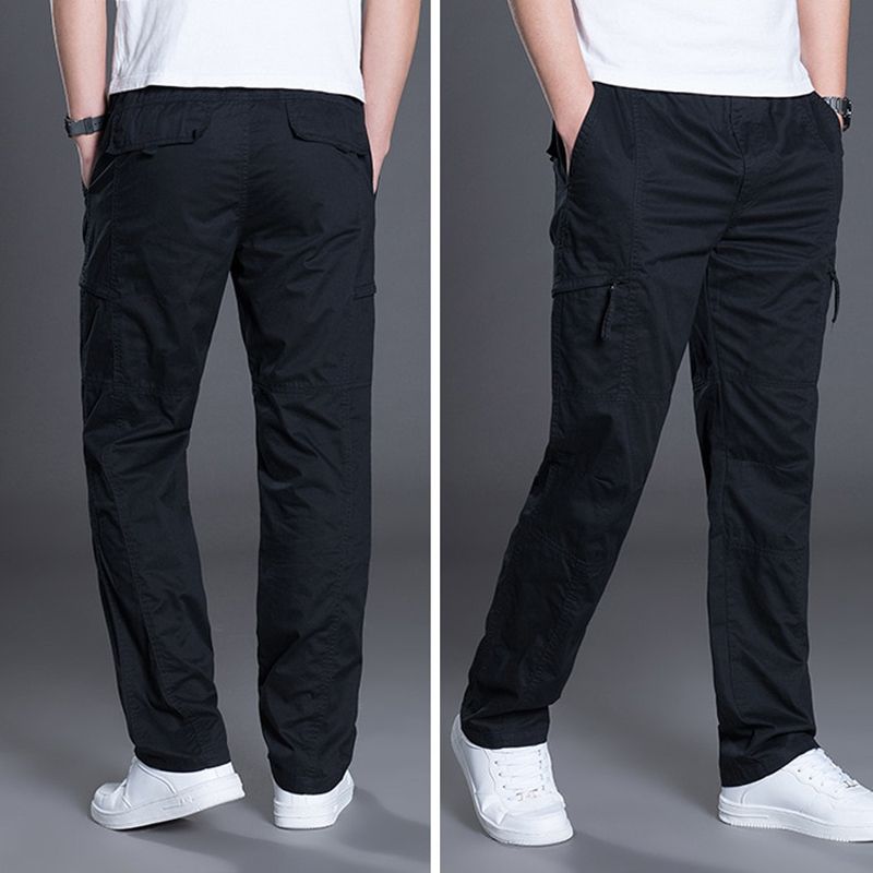 Men's trousers casual large size pants  thin section safari style cotton cargo pants straight 6XL overalls 5XL 4XL