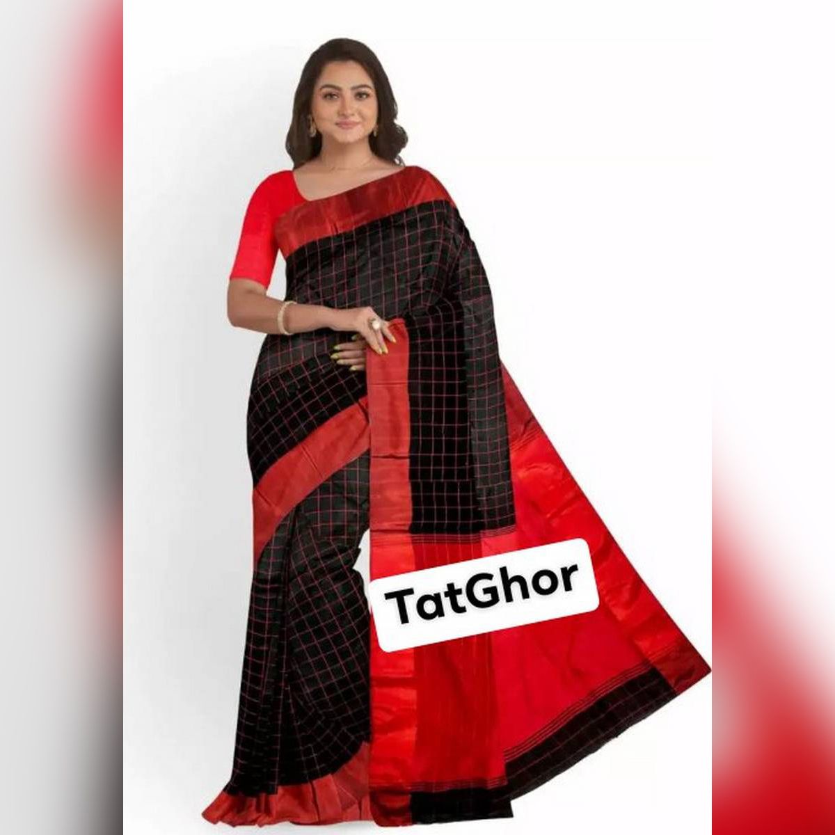 Eye Catching Collection Fashionable Dhupiyan Silk Check Saree For Women Without Blouse Piece
