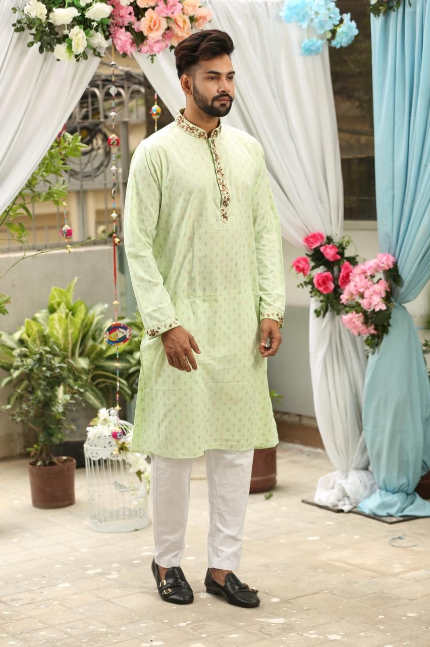 Light green Soft cotton premium panjabi for men