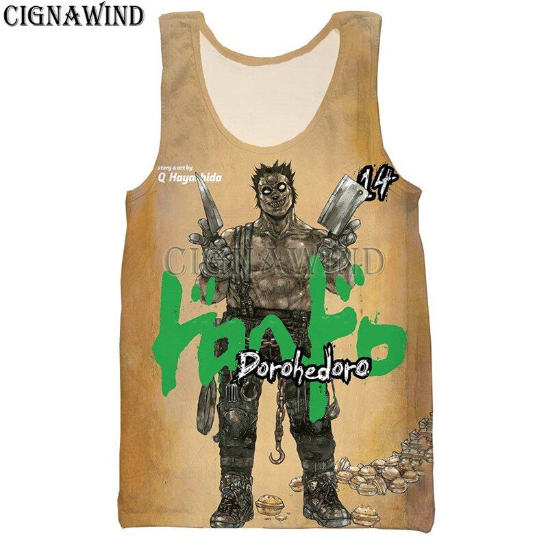 Fashion cool Anime Dorohedoro vest men/women 3D print vests casual Harajuku style Bodybuilding streetwear Tops