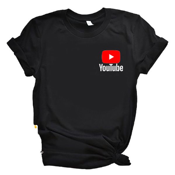 YouTube Black Cotton Short Sleeves T-Shirt For Men(You tube Logo) - Genji - T Shirt For Man - T Shirt For Man - T Shirt - গেঞ্জি ছেলেদের