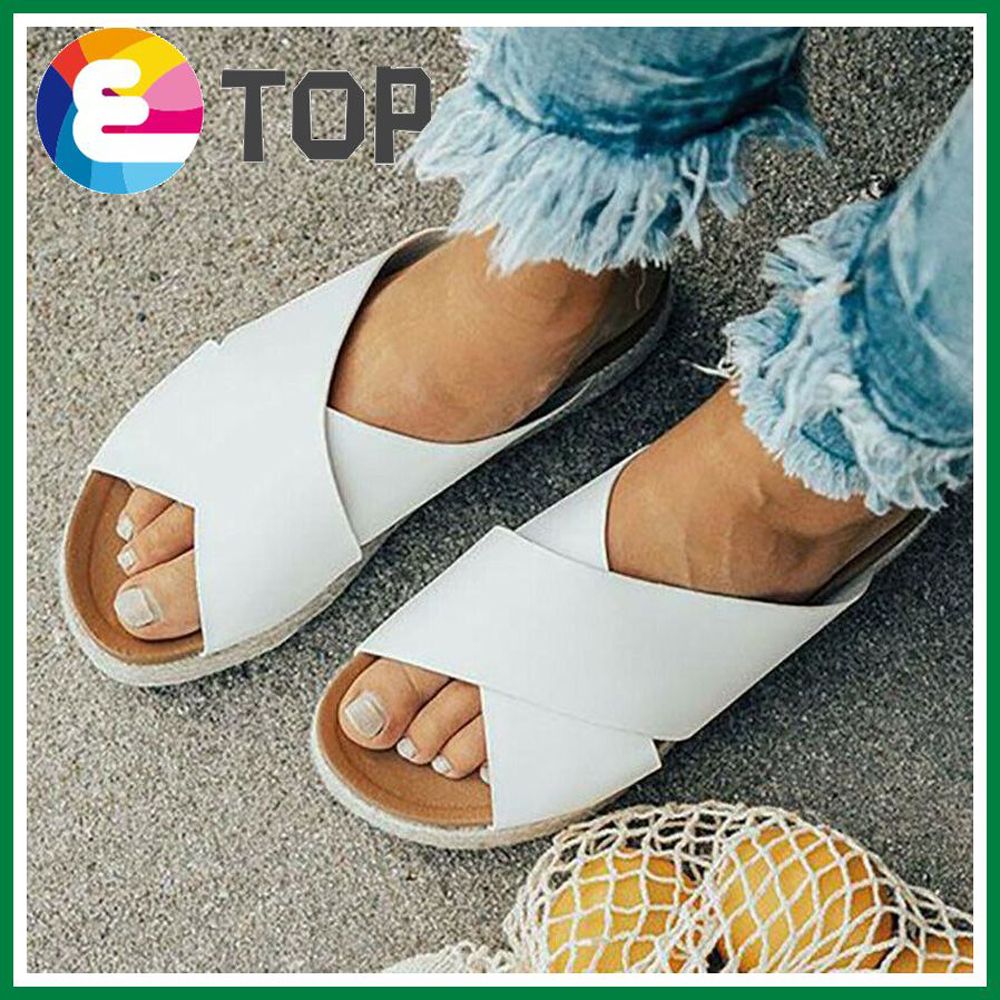 Womens Ladies Flatform Espadrille Sandals Wedge Summer Beach Shoes Flip Flops