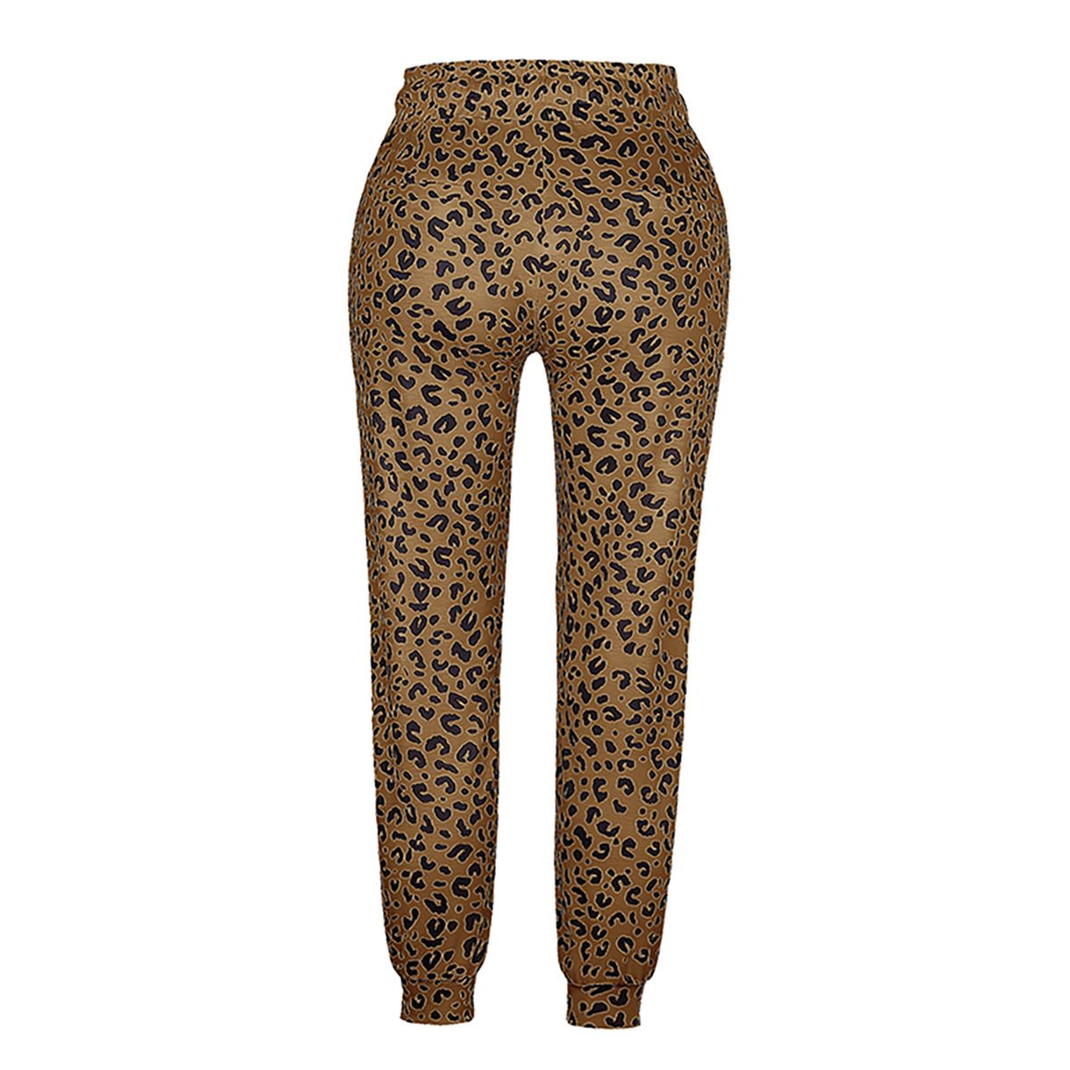2021 Women Leopard Print Trousers, Summer Loose Lace-up Pants with Pockets Casual Style Clothes