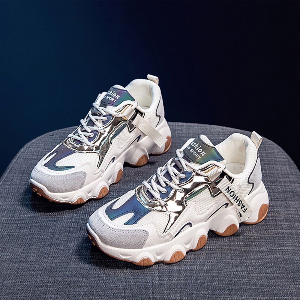 Women Chunky Sneakers Vulcanize Shoes Korean Fashion Female Black White Platform Thick Sole Casual Dad Shoes Woman Sneakers