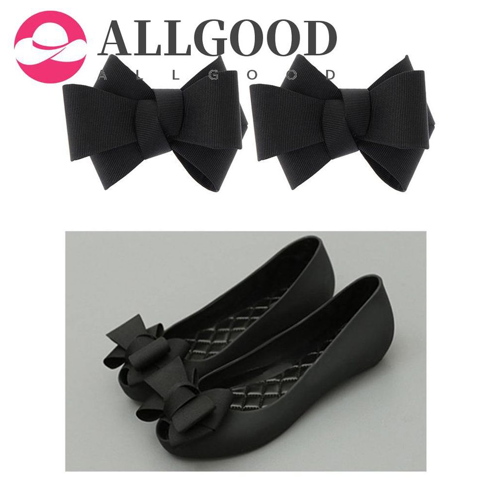 footful 2PCS Ribbon Bowknot Shoe Clips Charms Buckle Removable Decoration