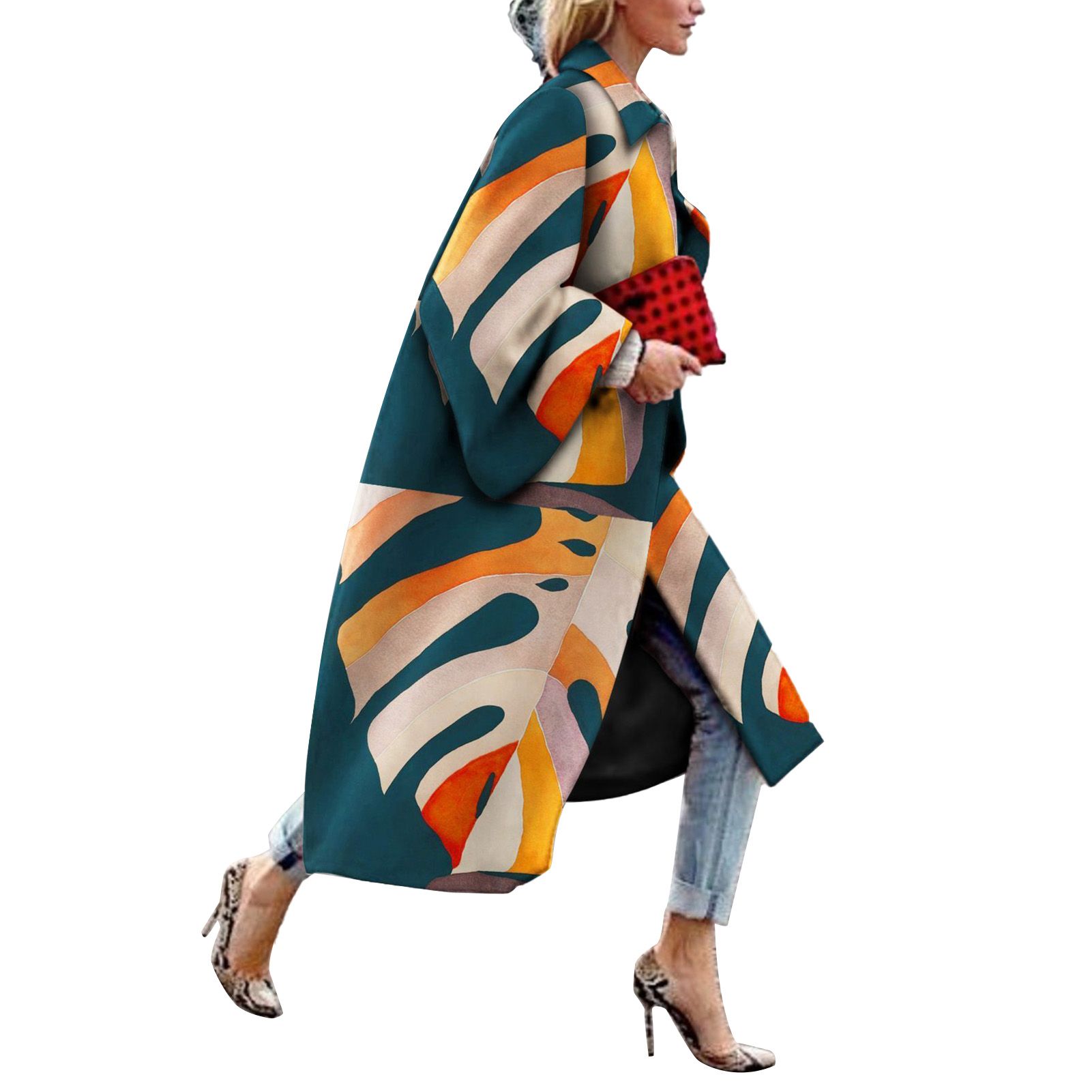 Women Coat Excellent Workmanship Flared Sleeve Winter Coat