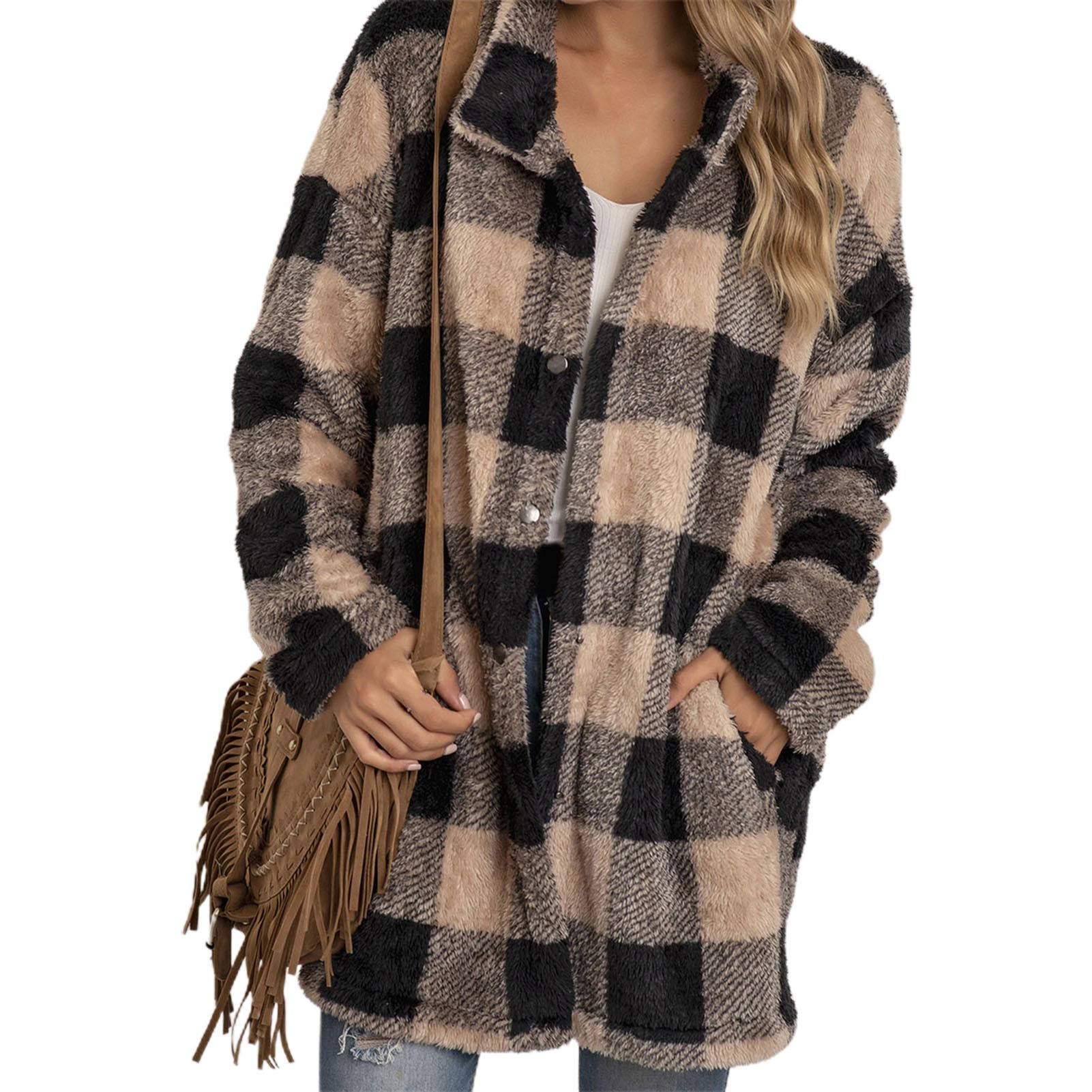 Plush Overcoat Ultra Soft Women Loose Warm Fluffy Overcoat