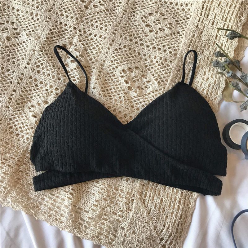 Cross Back Push Up Bras For Women  Lingerie Wireless Cotton Bralette Brassiere Comfort Underwear Female Intimates