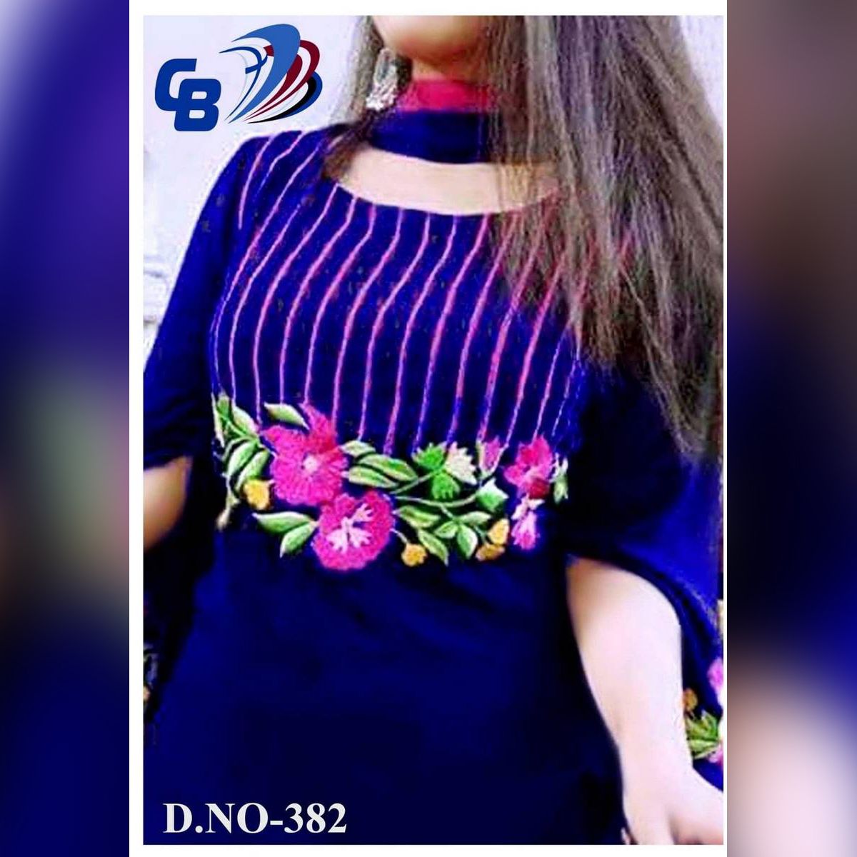 Unstitched Deep Blue Embroidery Georgette Salwar Kameez For Women