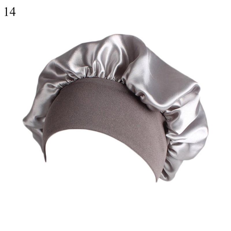 Fashion Women Satin Night Sleep Cap Hair Bonnet Hat Silk Head Cover Elastic Band Nightcap Bath Spa bonnet de nuit