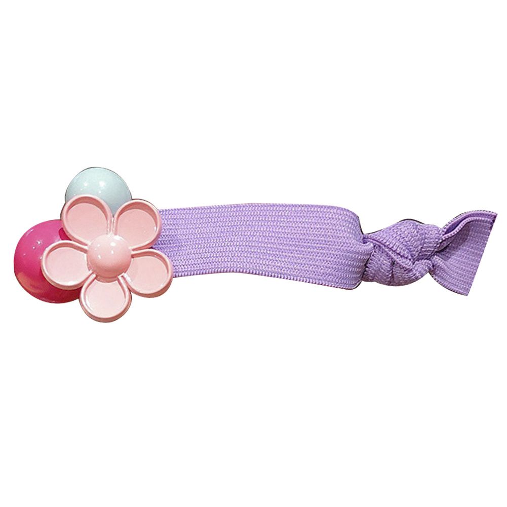 Candy Color Ball Flower Knotted Hair Ring Rope Women Elastic Ponytail Holder