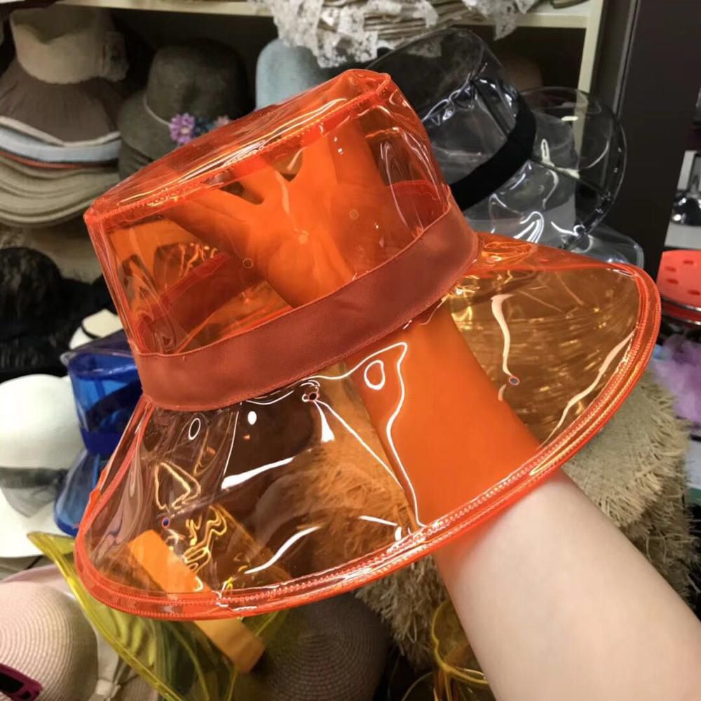 axi-01807 European fashion shows Transparent jelly series men women leisure polyester leisure hat